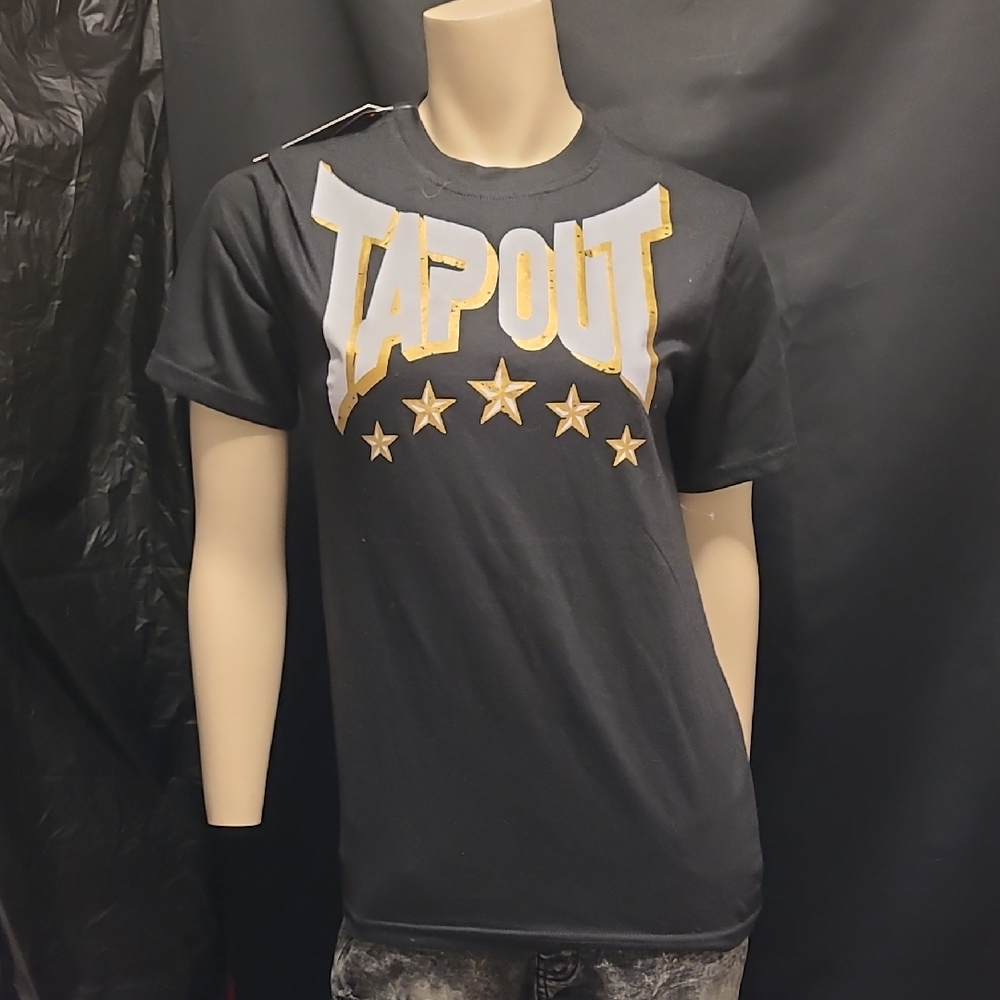 Tapout Black T-Shirt with Gold Stars